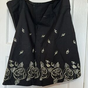 100% Cotton Black Floral Embroidered Fabric